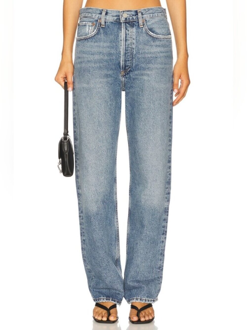 AGOLDE Fran Low Slung Easy Straight Jeans In Invention Size 24